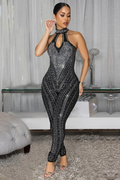 BLACK RHINESTONE JUMPSUIT