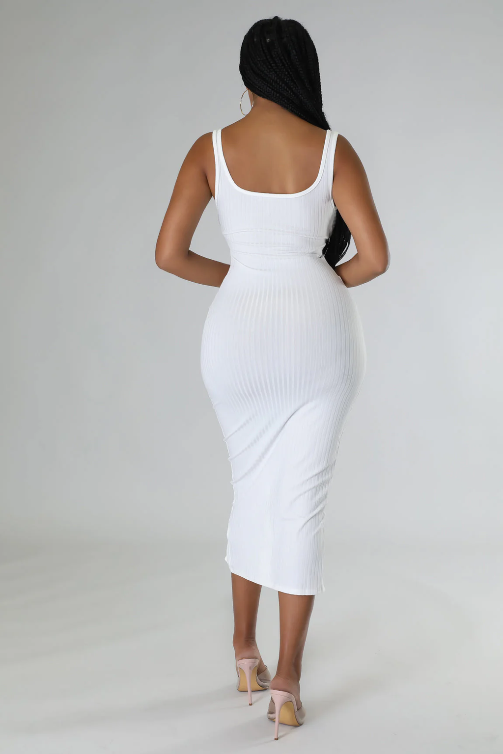 Angel White Criss-Cross Bandage Midi Dress