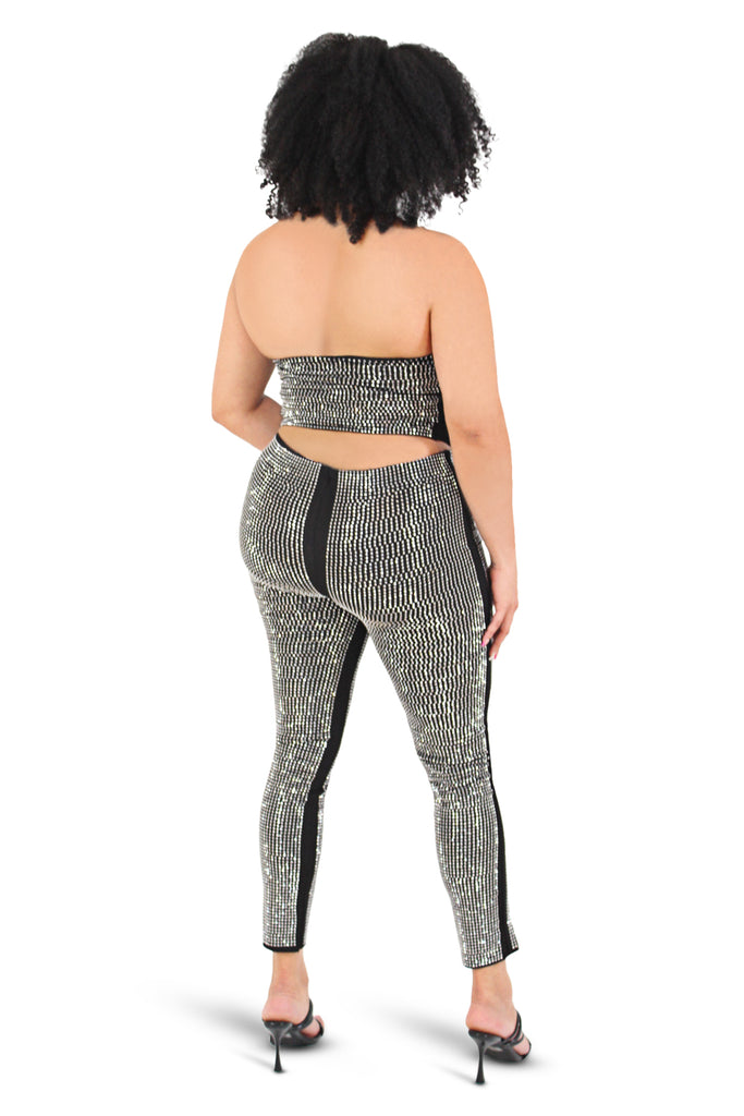 Studded Leggings and Crop Top Set