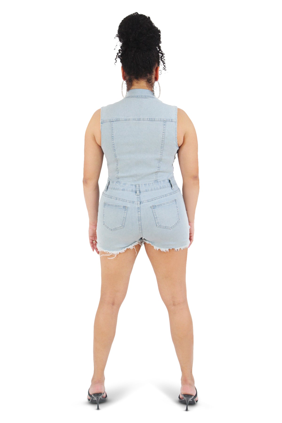Ryan Light Blue Denim Romper