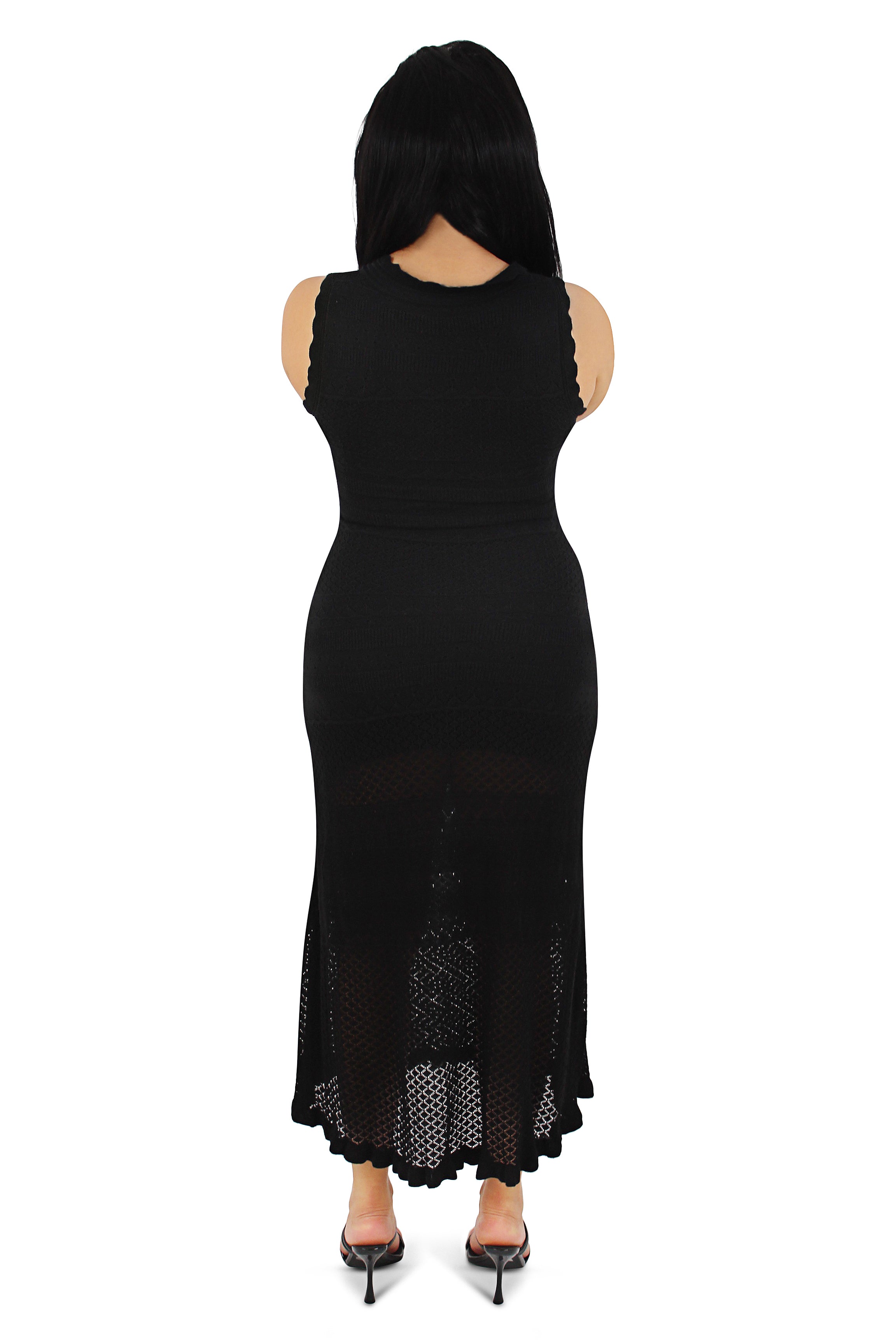 Taytum Black Lace Midi Dress