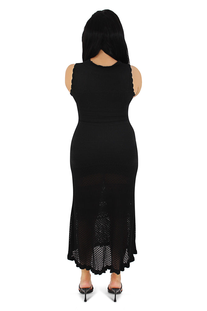 Taytum Black Lace Midi Dress