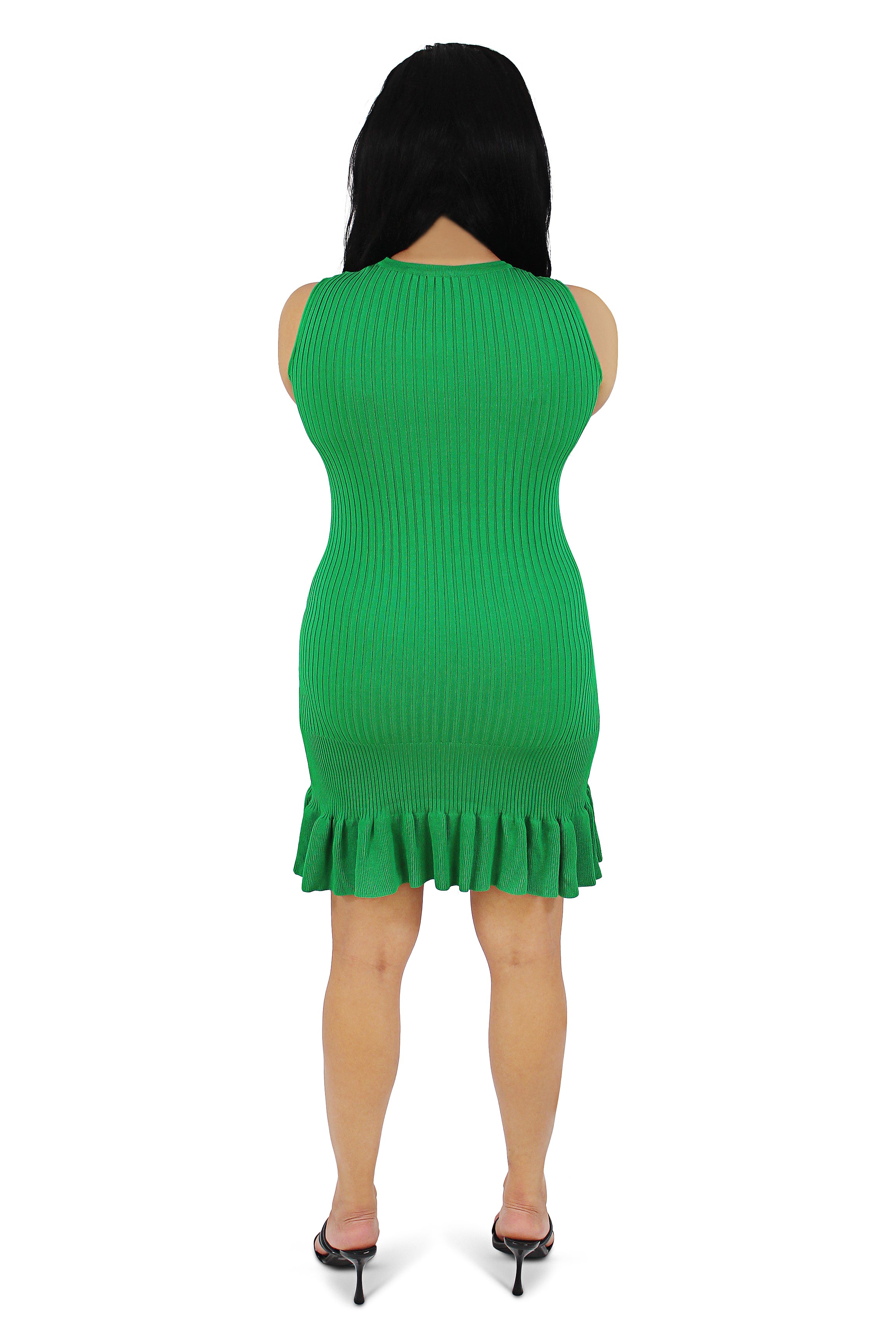 Amber Green Ruffle Hem Midi Dress