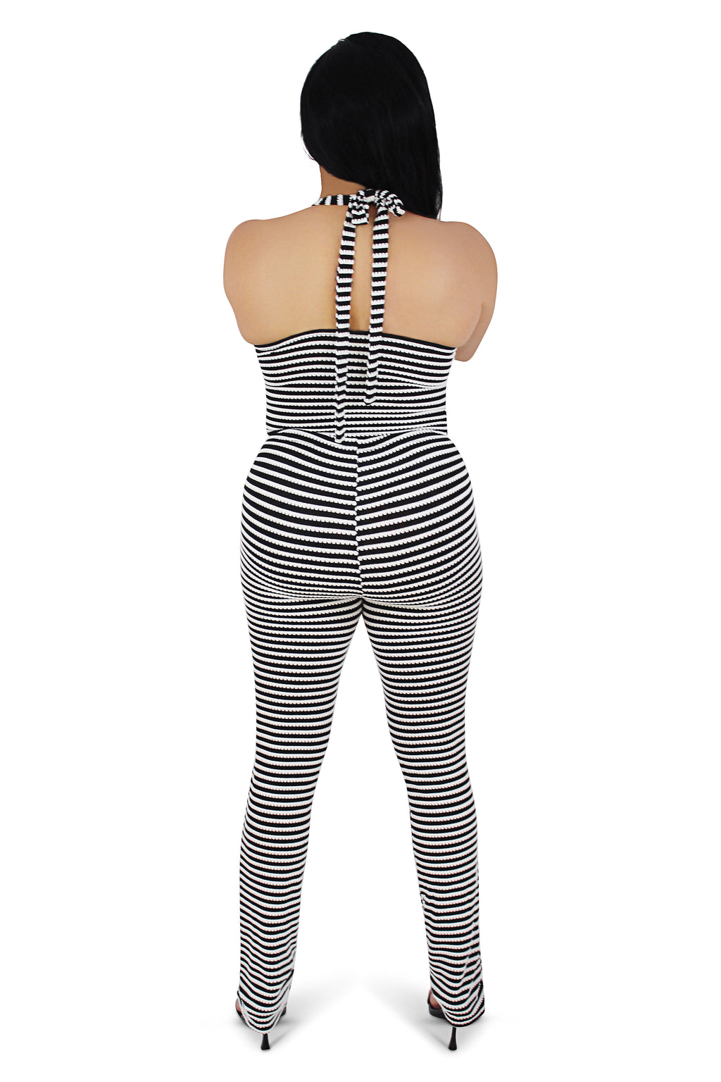 Black & White Stripe Pant Set