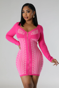 PINK BANDAGE MINI DRESS