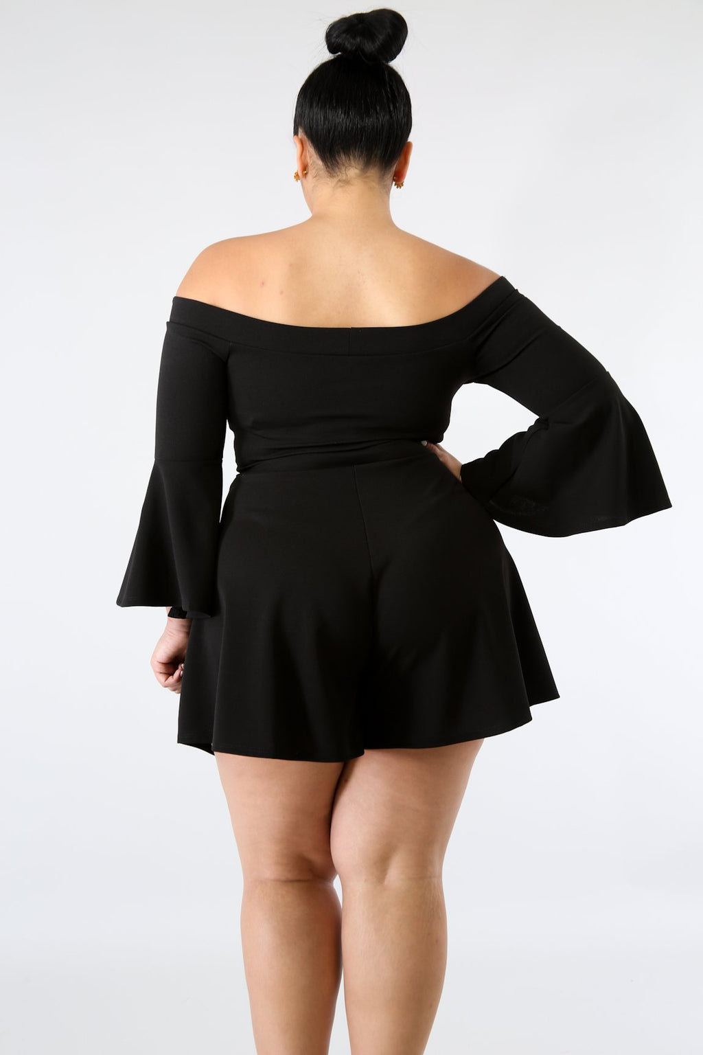 PLUS SIZE Black Off Shoulder Romper