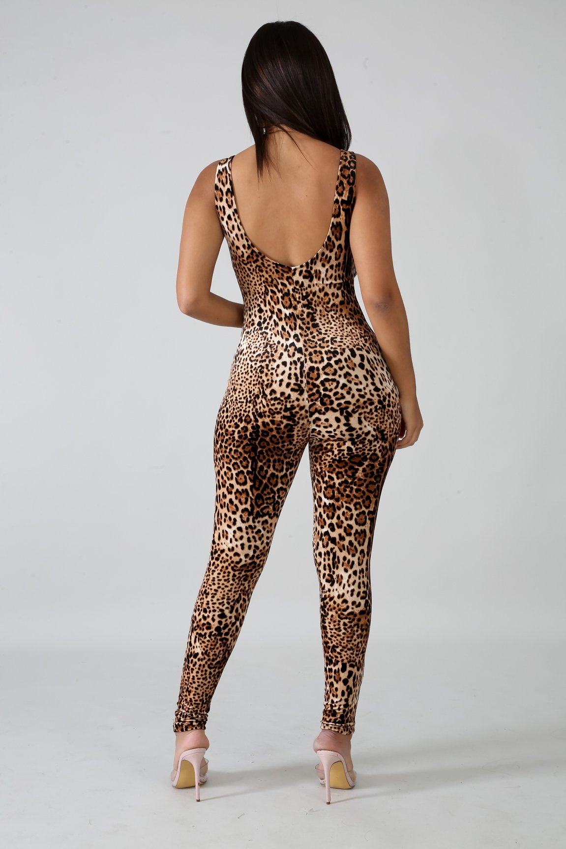Leopard Print Skinny Jumpsuit
