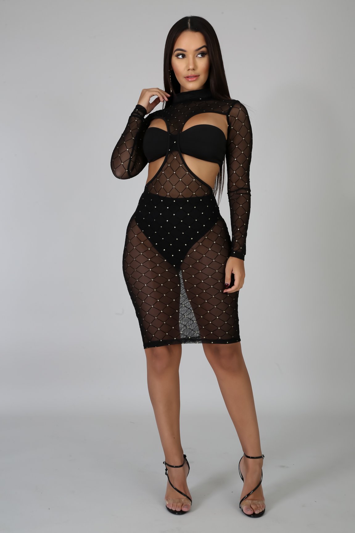 Meek Black Mesh Dress